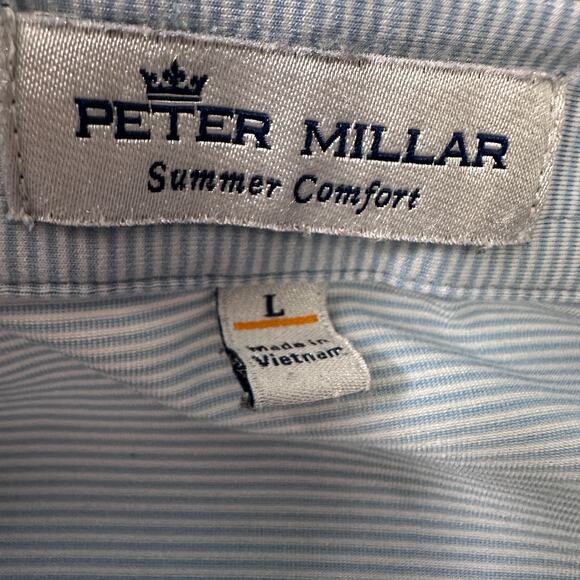 Peter Millar Summer Comfort Polo Shirt Men's Large Blue Harry Potter The Kiln - Picture 6 of 10